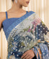 Women's Embroidered Raw Silk Multi Saree